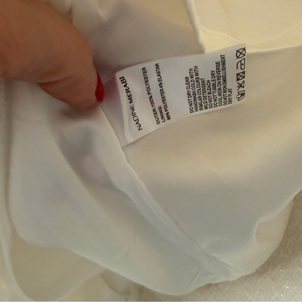 NADINE MERABI Elegant Cream Mini Dress - Picture 8 of 12